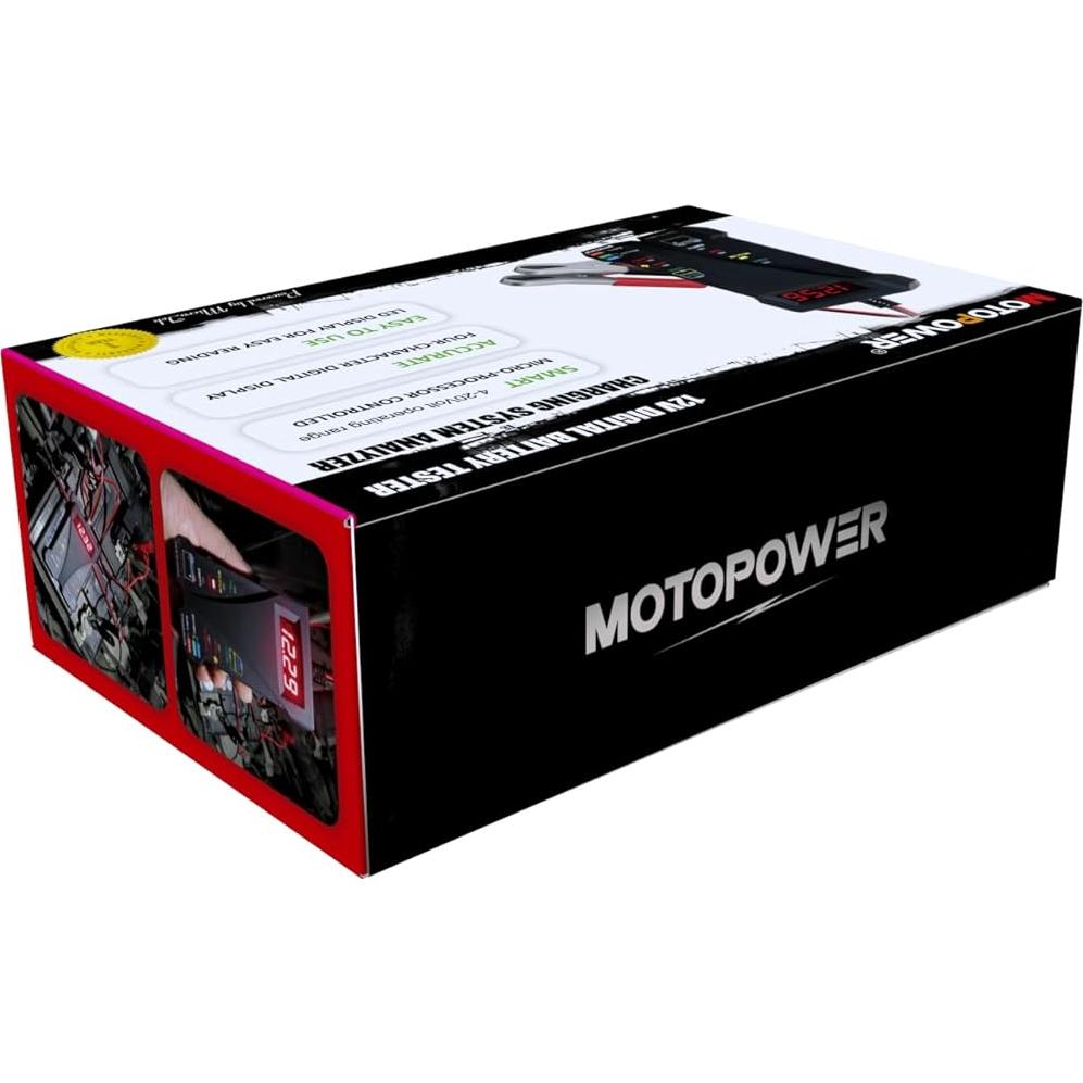 Probador Digital de Batería MOTOPOWER MP0514A 12V LCD