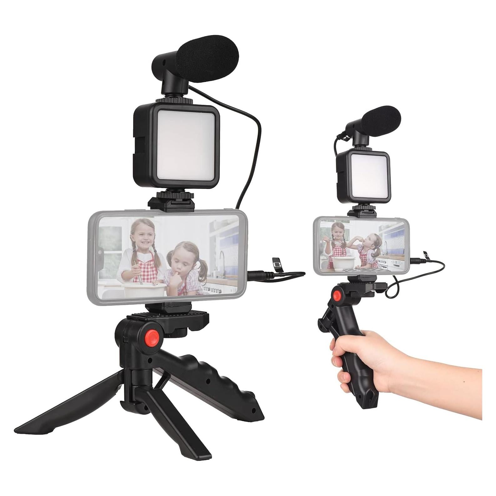 Kit de Vlog Andoer Mini Luz LED + Micrófono + Trípode