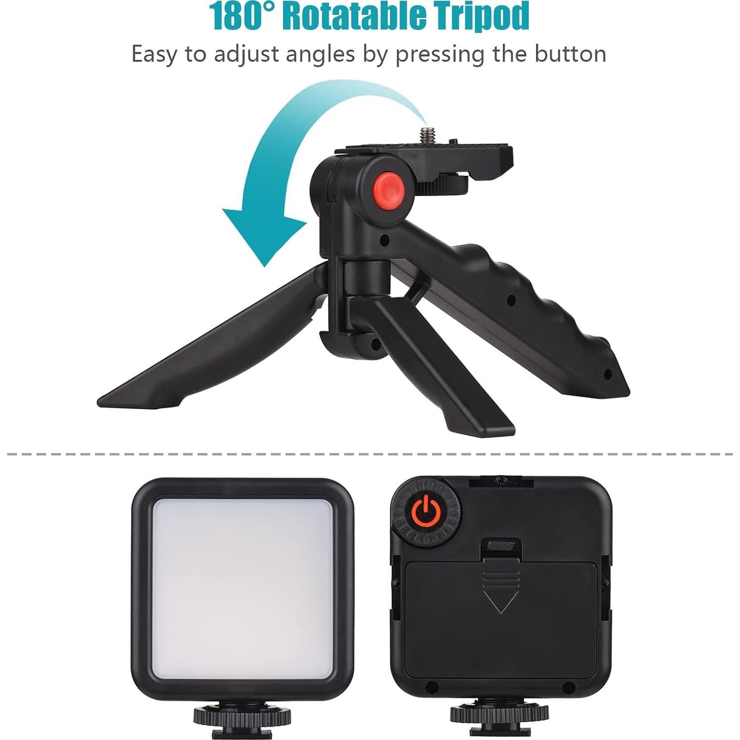 Kit de Vlog Andoer Mini Luz LED + Micrófono + Trípode