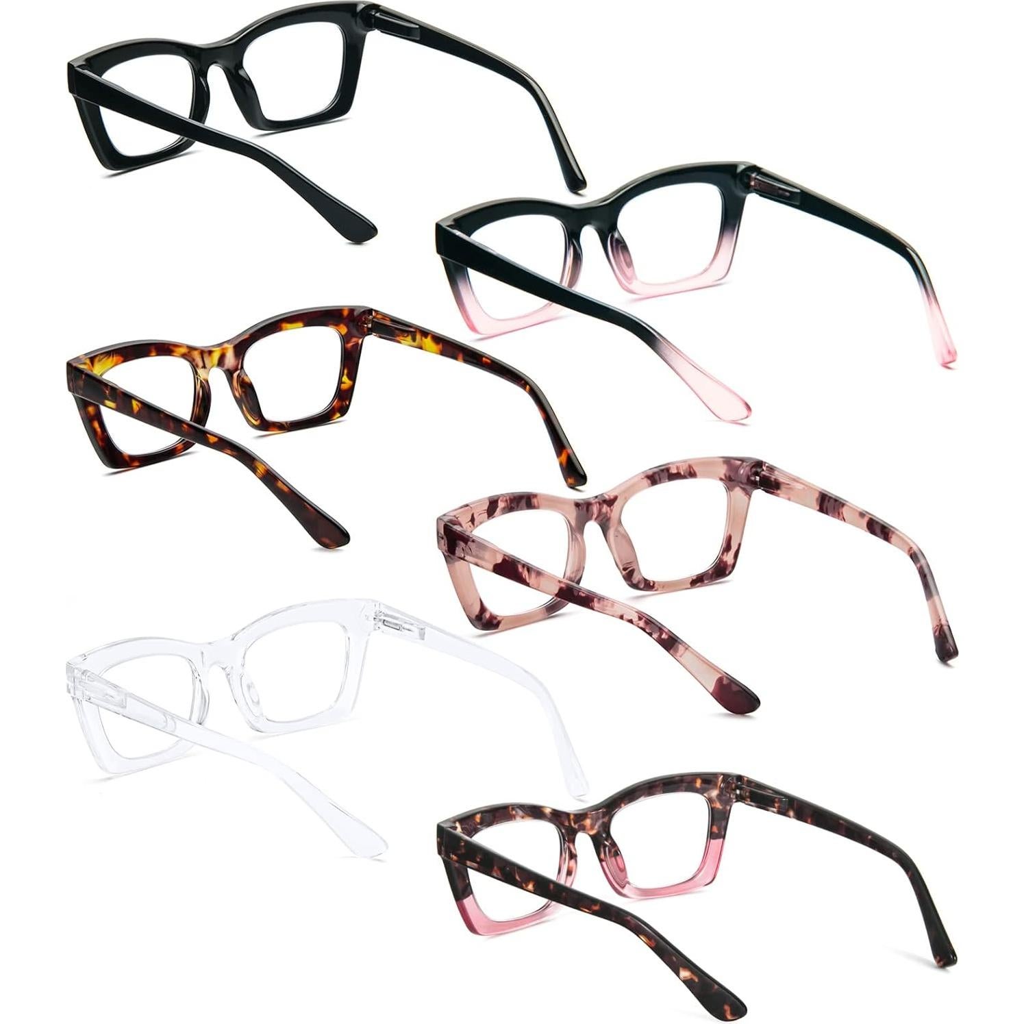 Gafas de Lectura REAVEE 6 Paquete Estilo Oprah Bloqueo Luz Azul