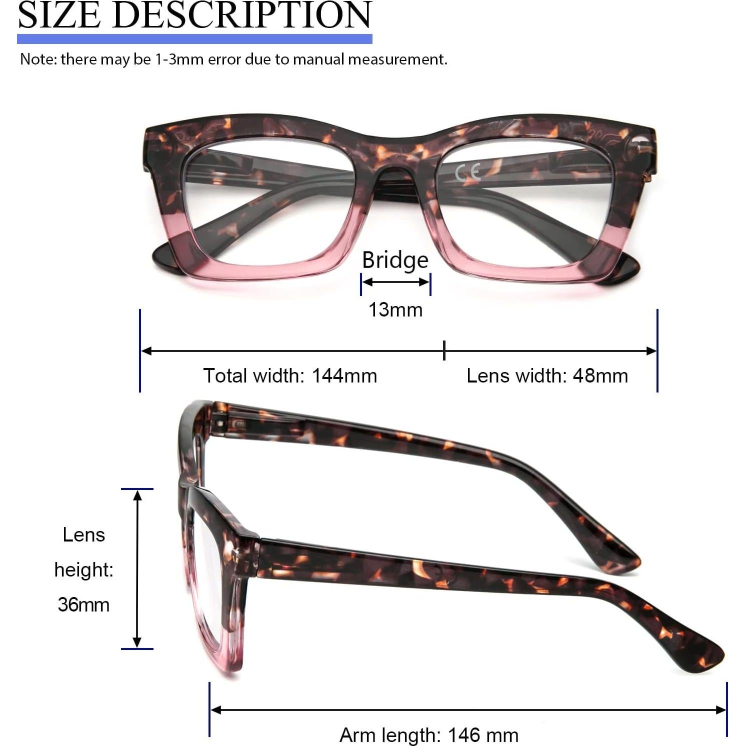 Gafas de Lectura REAVEE 6 Paquete Estilo Oprah Bloqueo Luz Azul