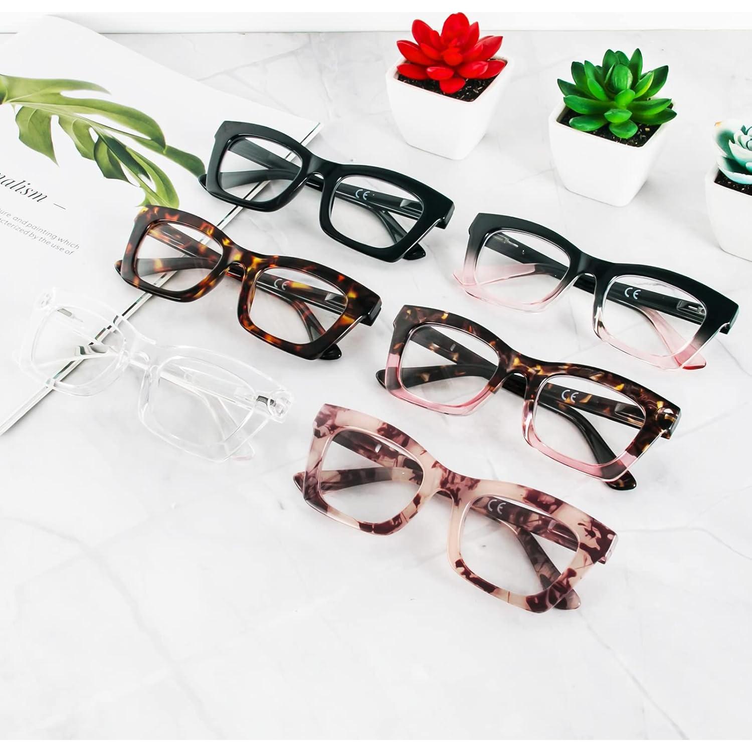 Gafas de Lectura REAVEE 6 Paquete Estilo Oprah Bloqueo Luz Azul