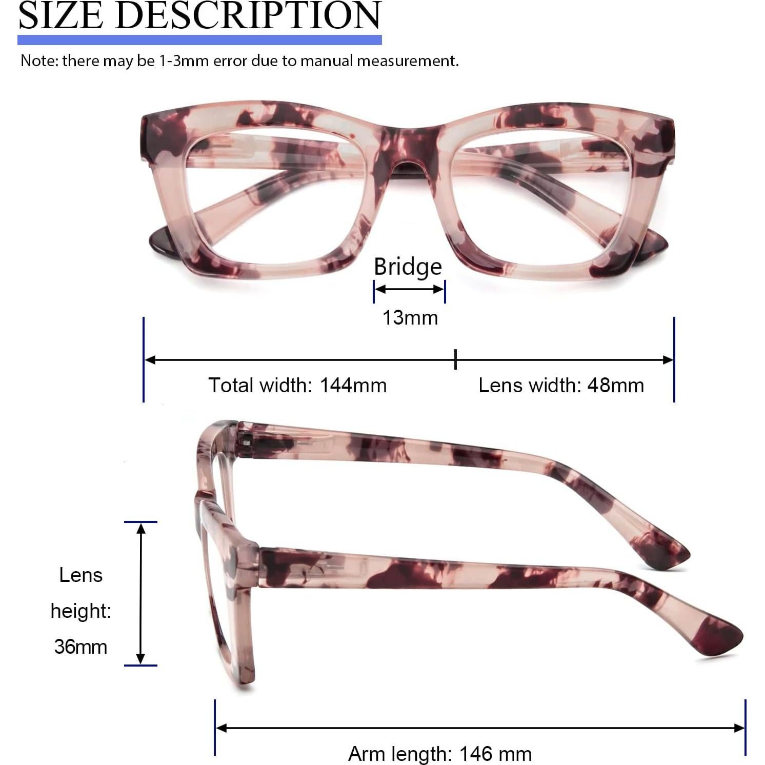 Gafas de Lectura Anti Luz Azul para Mujeres - 3 Colores 1.0x