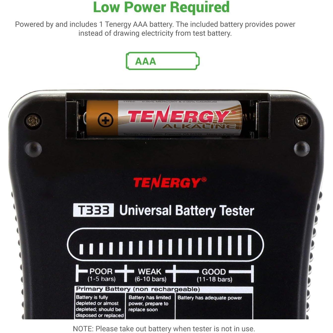 Probador de Baterías Tenergy T-333 LCD Universal Multiusos