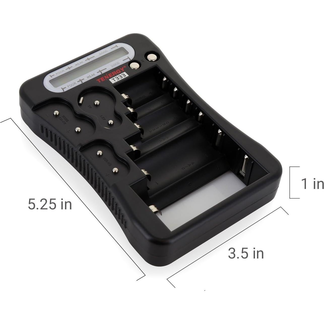 Probador de Baterías Tenergy T-333 LCD Universal Multiusos