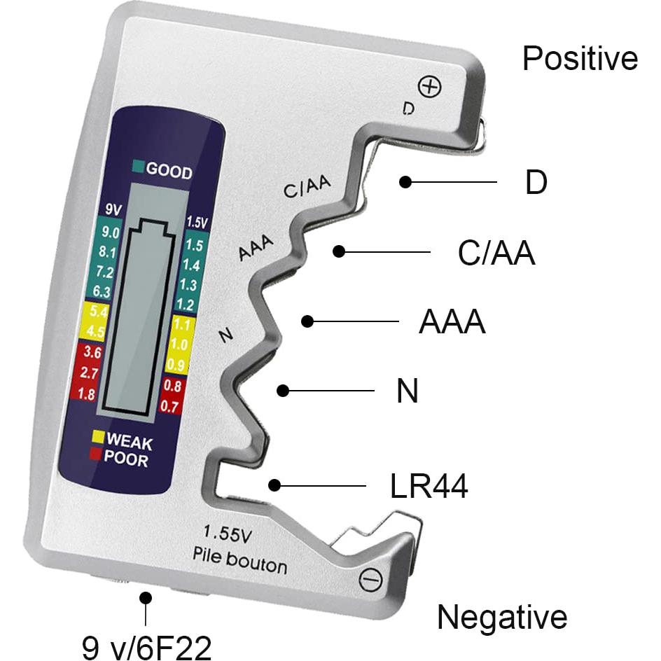 Comprobador de Batería Wolfride Digital AA AAA 9V