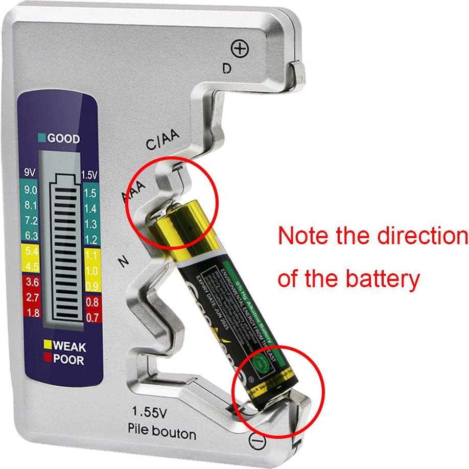 Comprobador de Batería Wolfride Digital AA AAA 9V