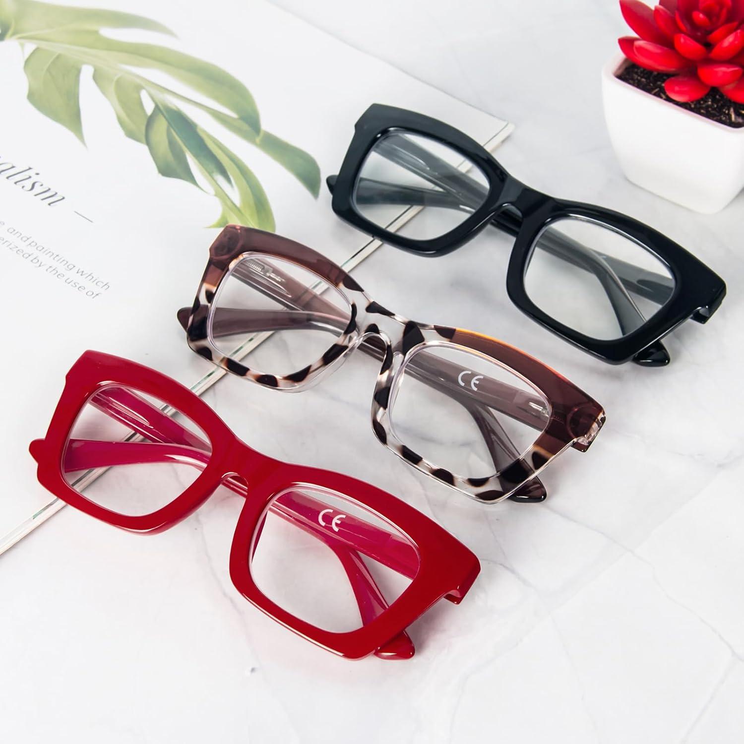 Gafas de Lectura REAVEE para Mujeres, Bloqueo Luz Azul, 1.5x