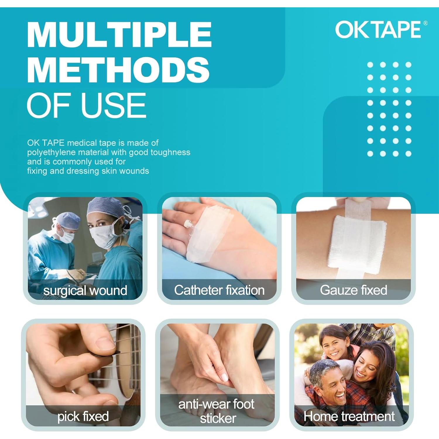 Cinta Quirúrgica CINTA OK Hipoalergénica 1.27 cm x 9.14 m