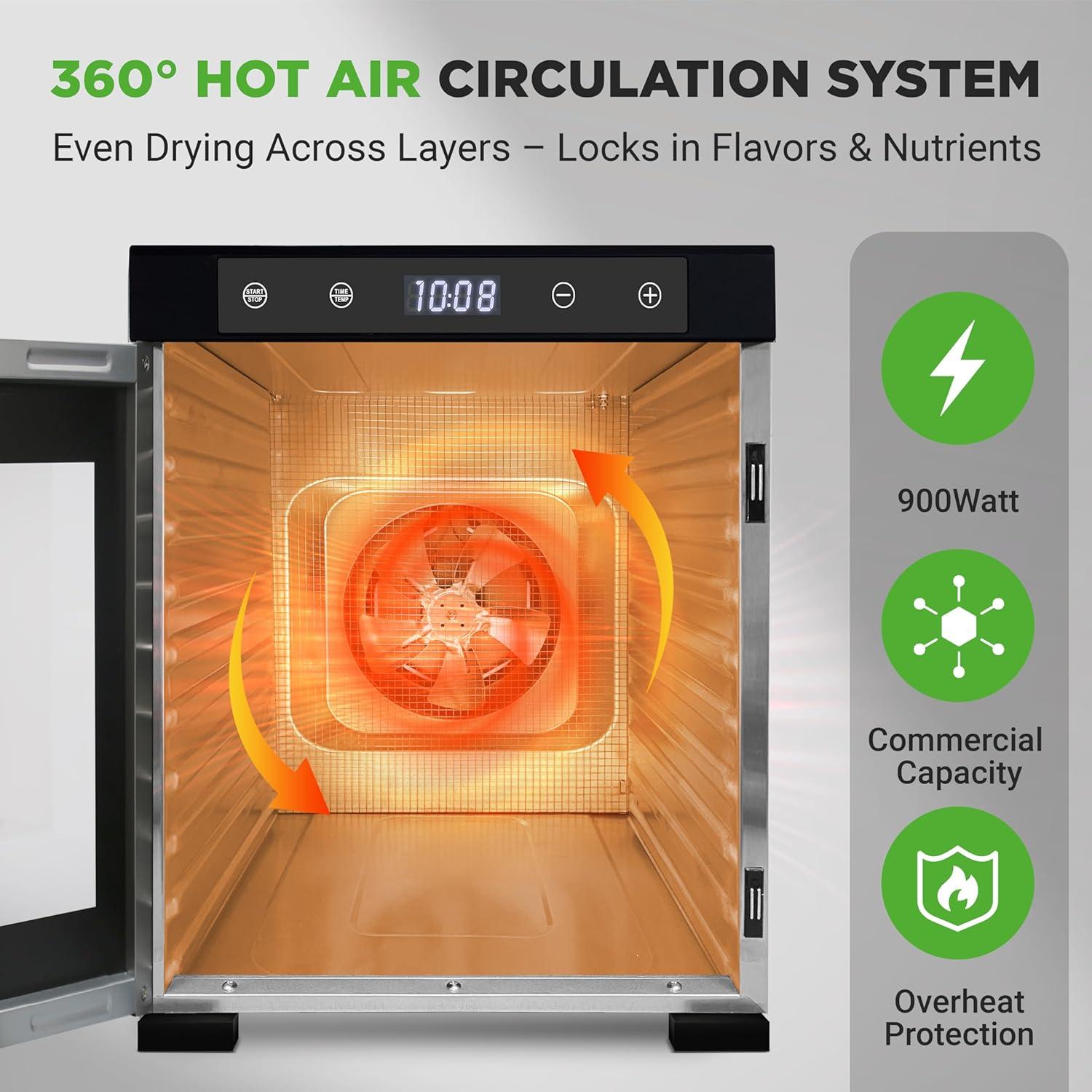 Deshidratador de Alimentos NutriChef NCFD10S 900W 10 Bandejas