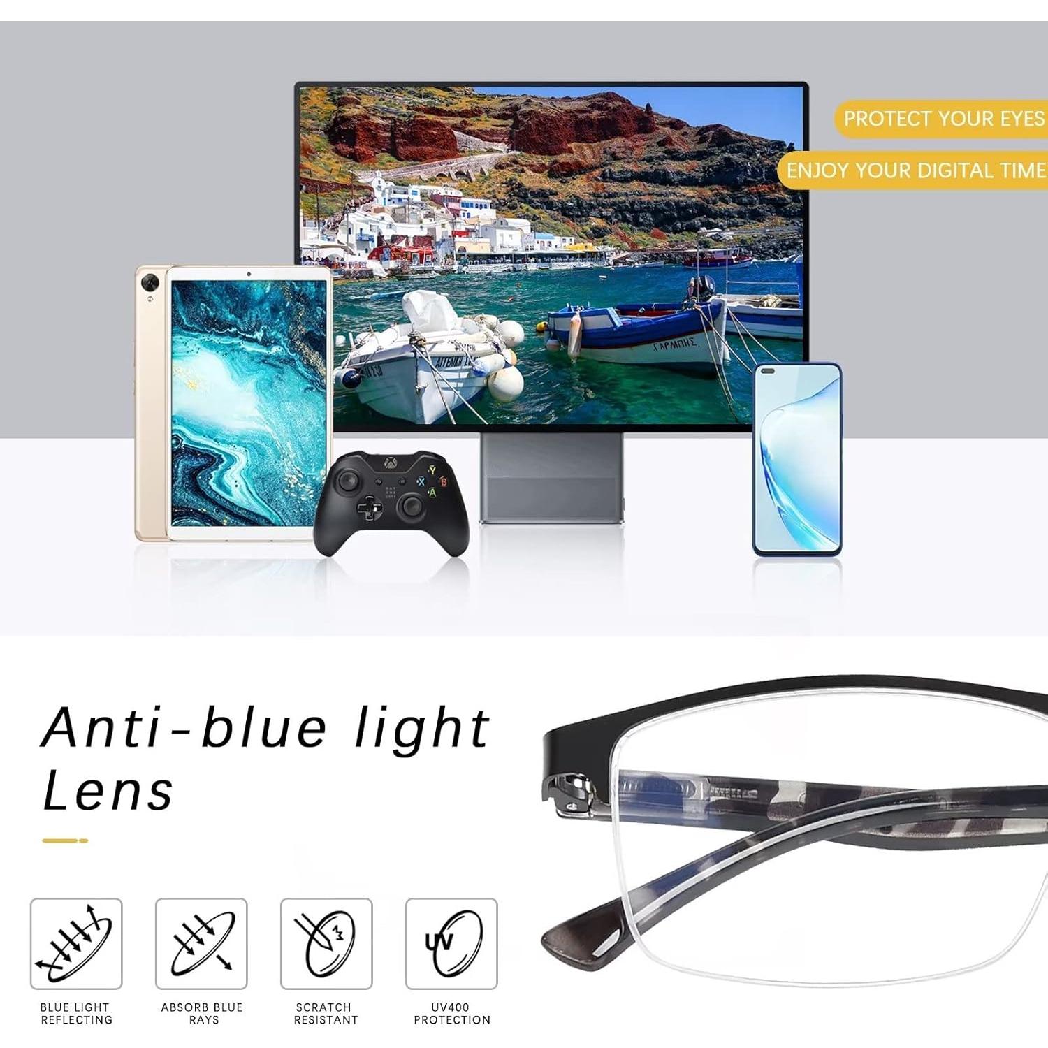 Gafas de Lectura FONHCOO con Filtro de Luz Azul - Unisex