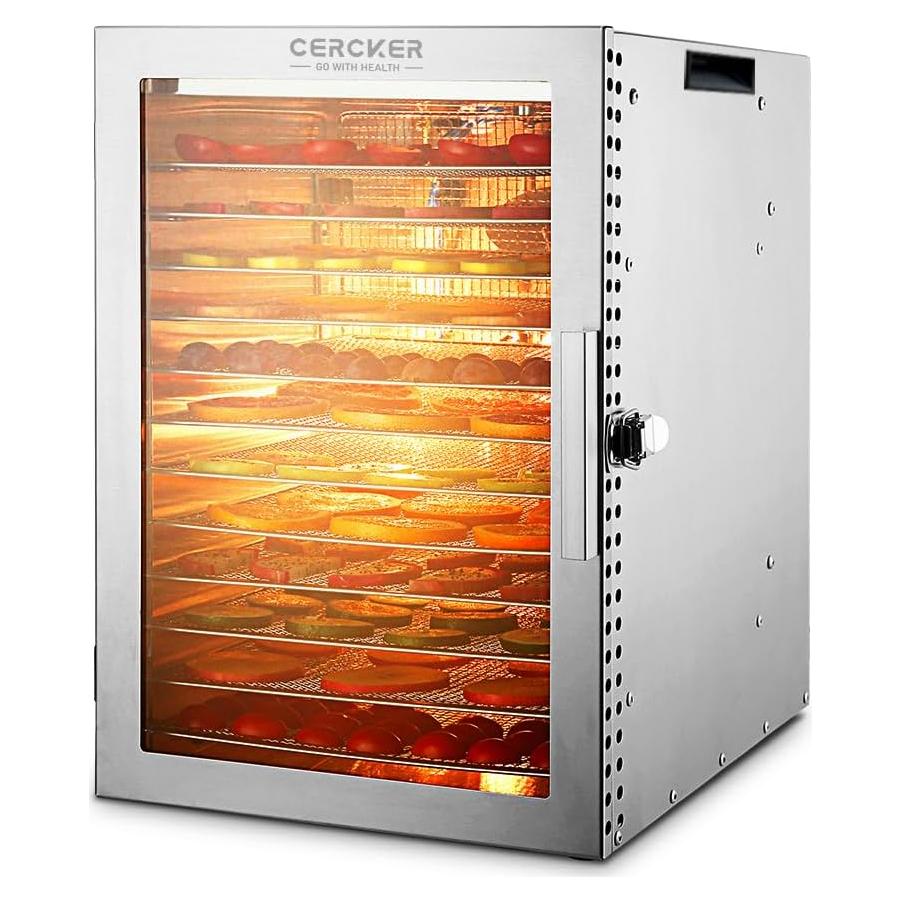 Deshidratadora de Alimentos Cercker 12 Bandejas Acero Inoxidable