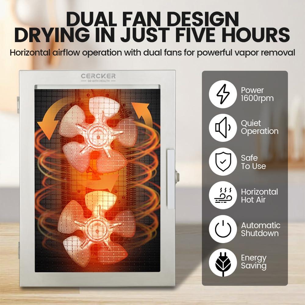 Deshidratadora de Alimentos Cercker 12 Bandejas Acero Inoxidable