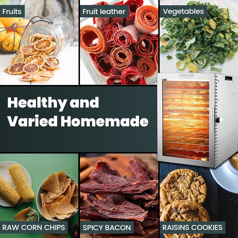 Deshidratadora de Alimentos Cercker 12 Bandejas Acero Inoxidable