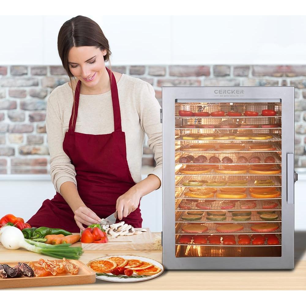 Deshidratadora de Alimentos Cercker 12 Bandejas Acero Inoxidable