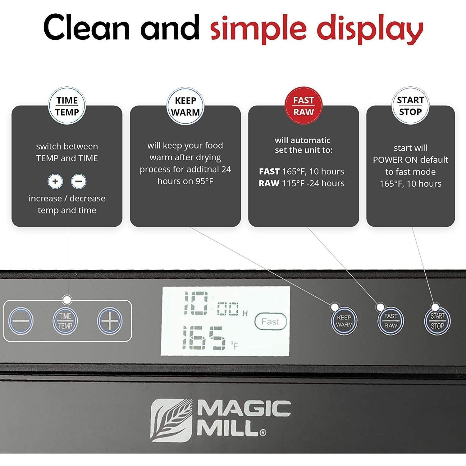 Deshidratadora Magic Mill 10 Bandejas Acero Inoxidable