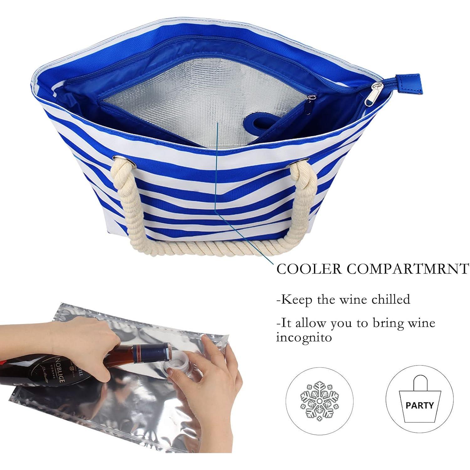 Bolsa de Vino YOOMIK para 2 Botellas Aislada Rayas Azules