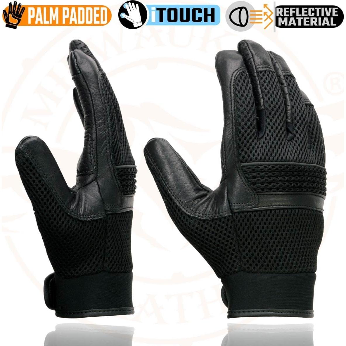 Guantes de motocicleta Milwaukee Leather MG7503 Negro Talla XL