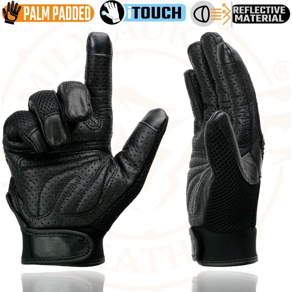 Guantes de motocicleta Milwaukee Leather MG7503 Negro Talla XL
