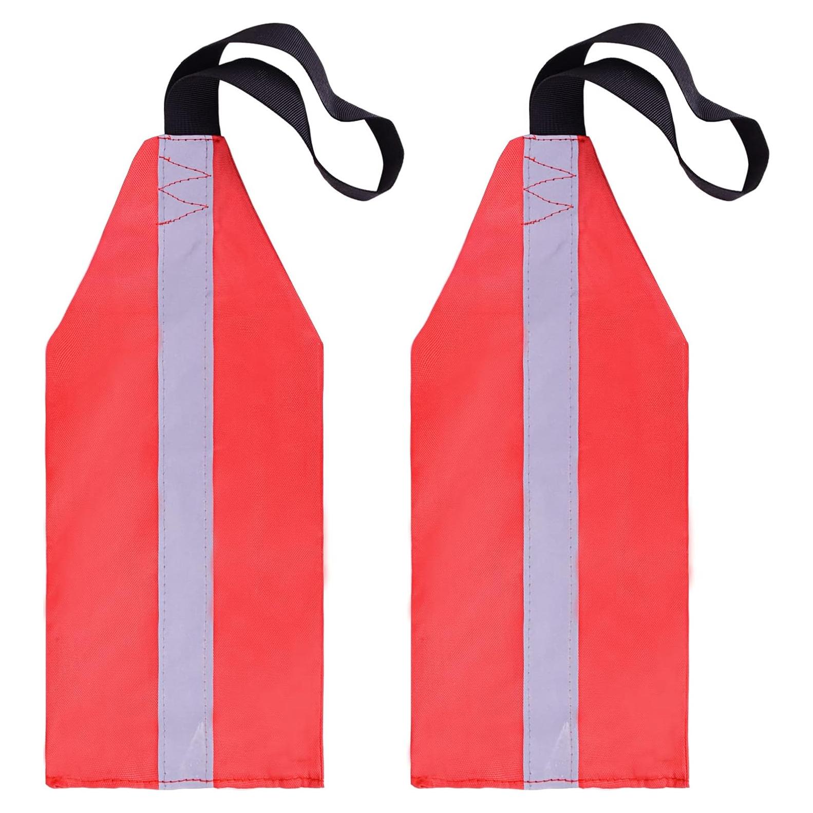 2 PCS Bandera de Seguridad Emsiok para Kayak Roja Reflectante