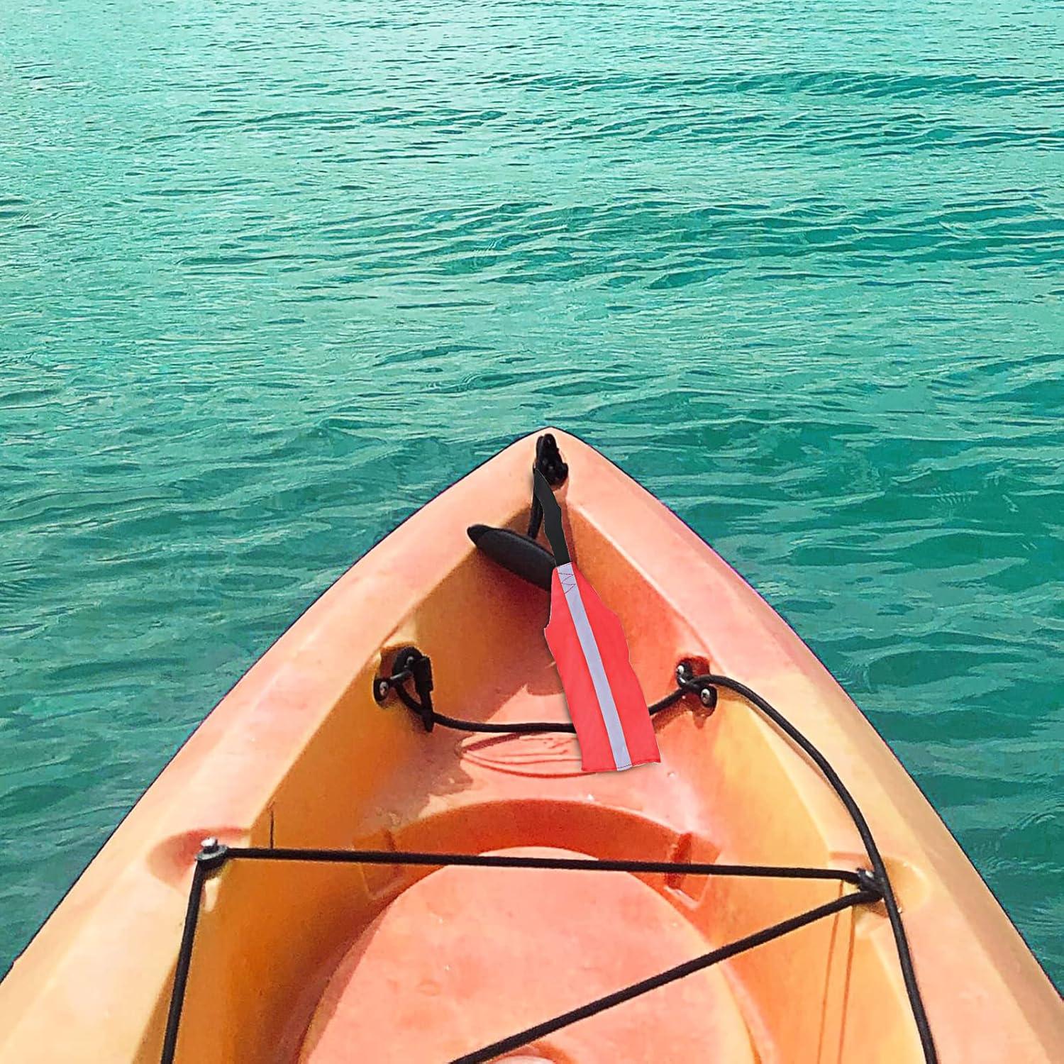 2 PCS Bandera de Seguridad Emsiok para Kayak Roja Reflectante