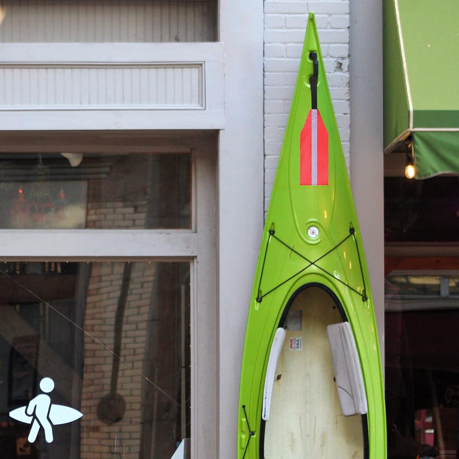 2 PCS Bandera de Seguridad Emsiok para Kayak Roja Reflectante