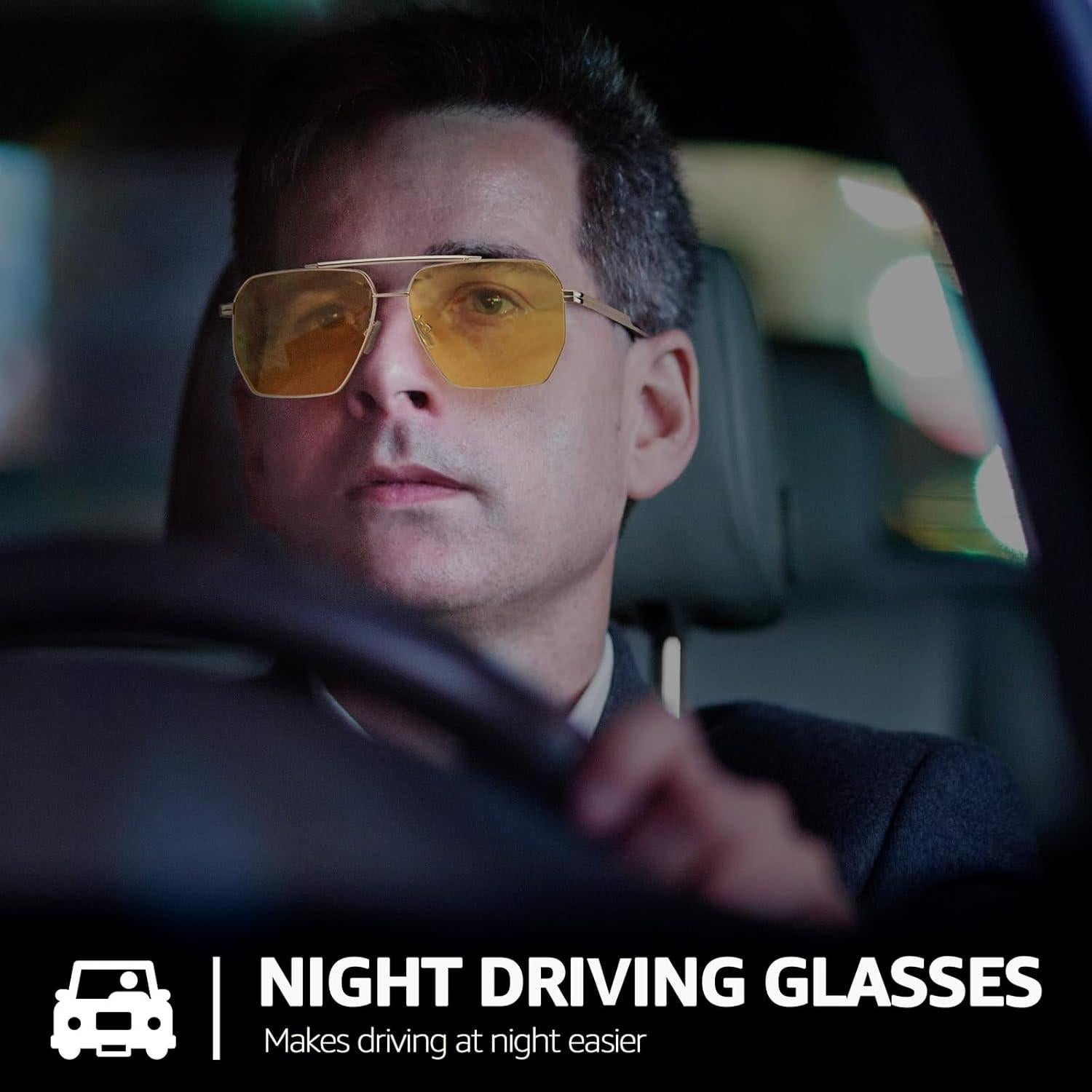 Gafas de Conducción Nocturna SIPHEW Polarizadas Amarillas UV400