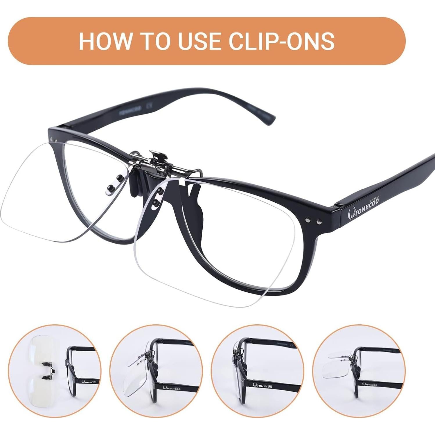 Gafas de bloqueo de luz azul FONHCOO Clip levantable 2 unidades