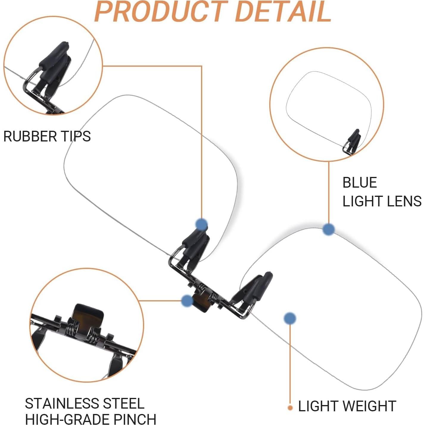 Gafas de bloqueo de luz azul FONHCOO Clip levantable 2 unidades