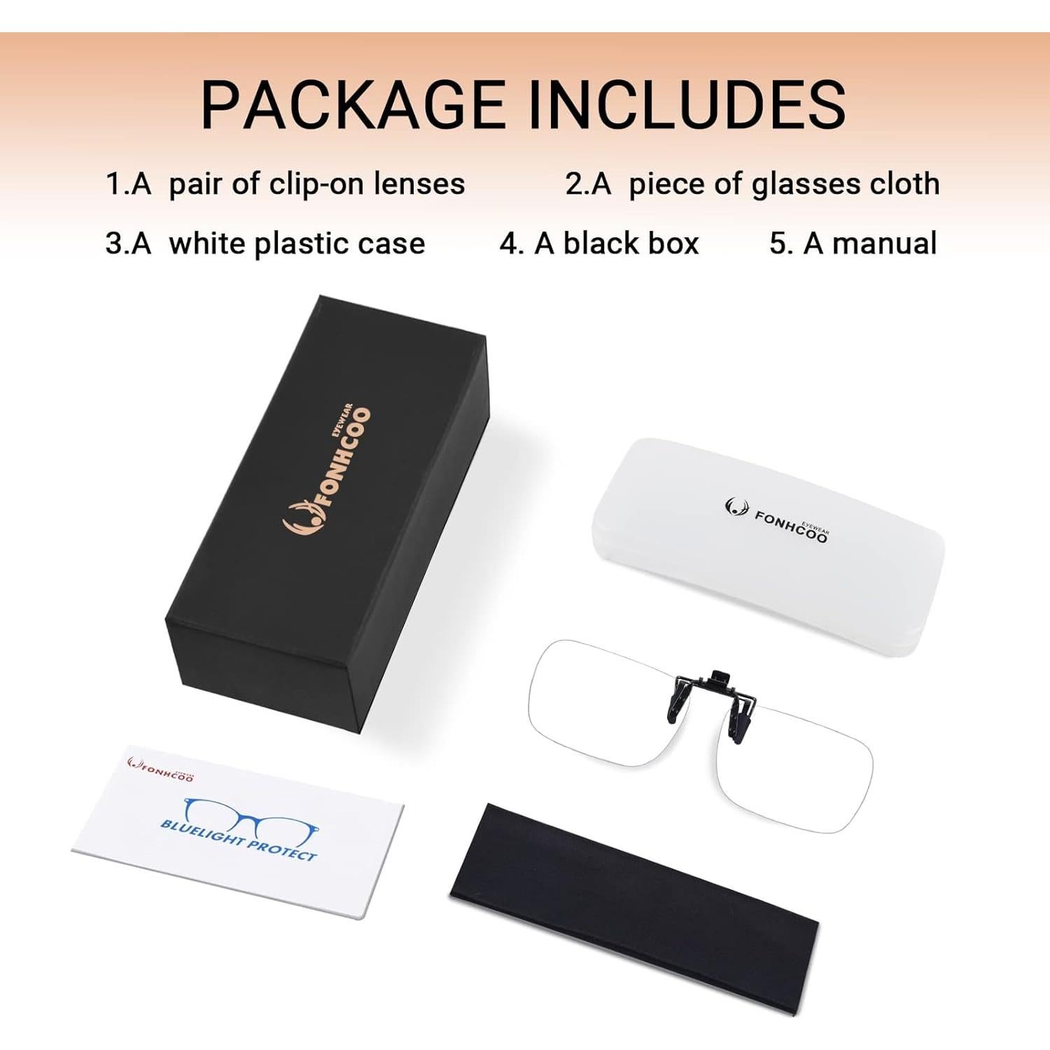 Gafas de bloqueo de luz azul FONHCOO Clip levantable 2 unidades
