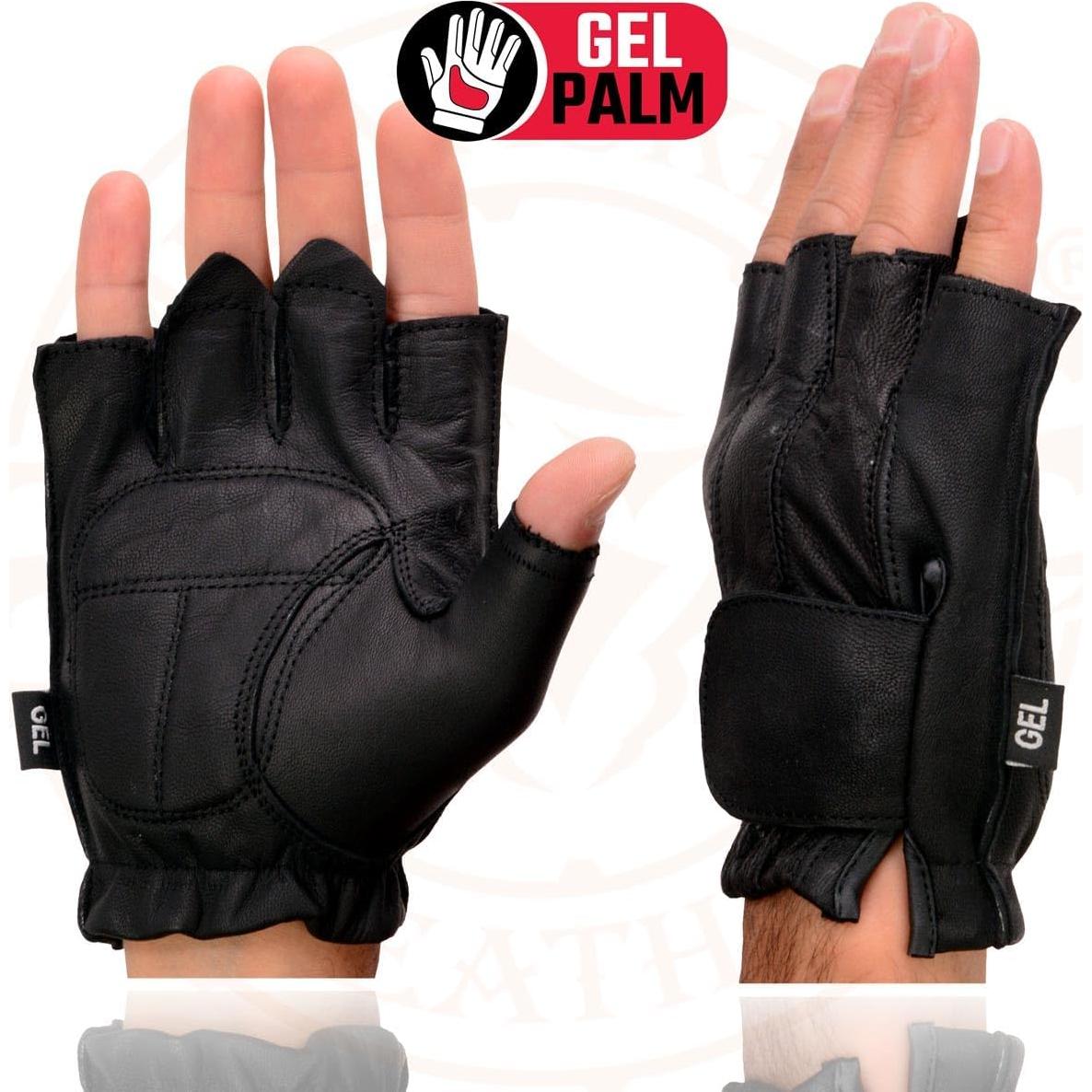 Guantes de motocicleta Milwaukee Leather SH442 de cuero negro