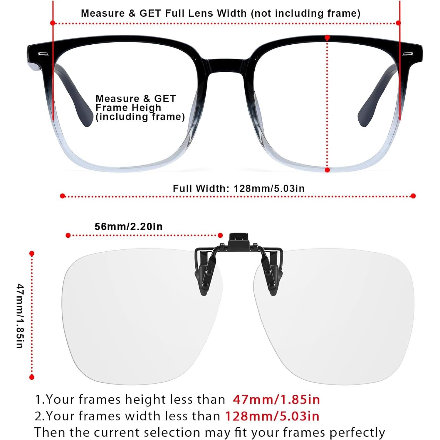 Gafas Clip On Trysee TS103 Bloqueo Luz Azul 56mm