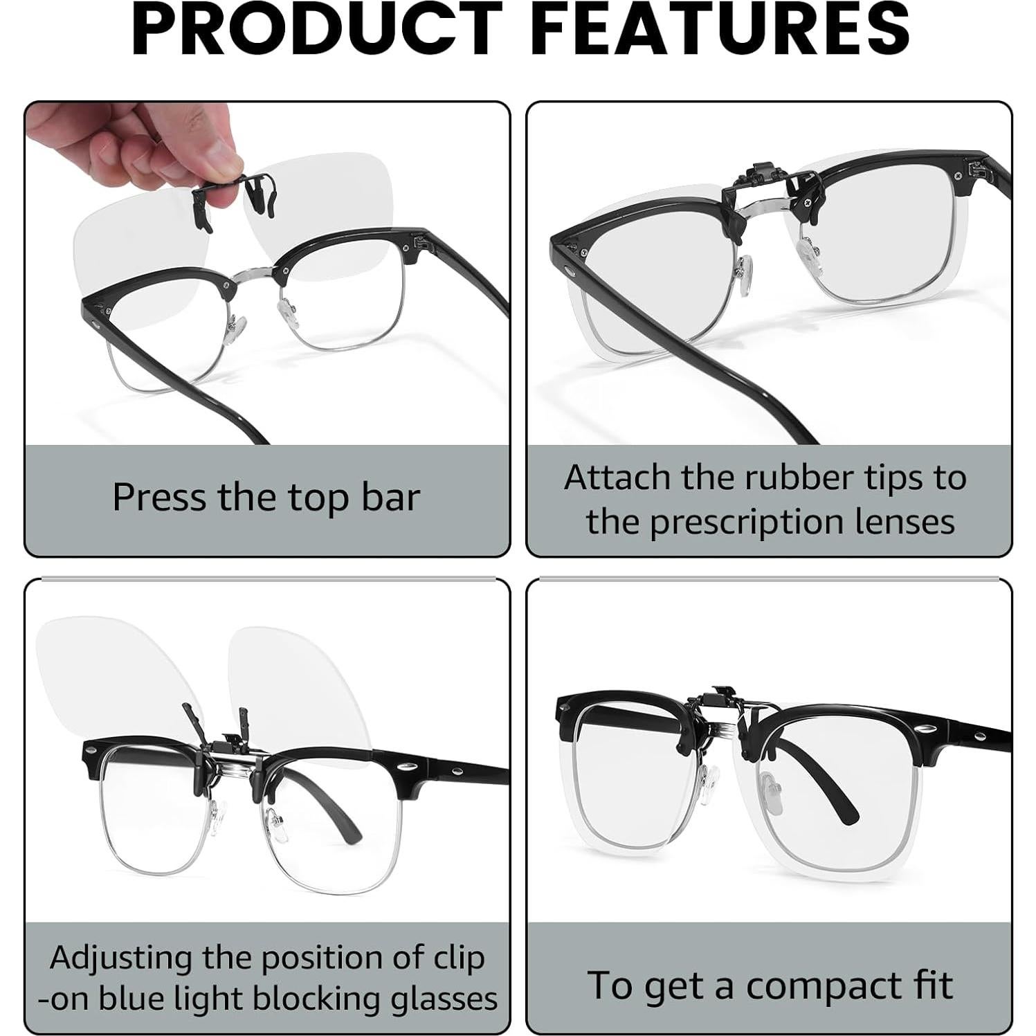 Gafas Clip On Trysee TS103 Bloqueo Luz Azul 56mm