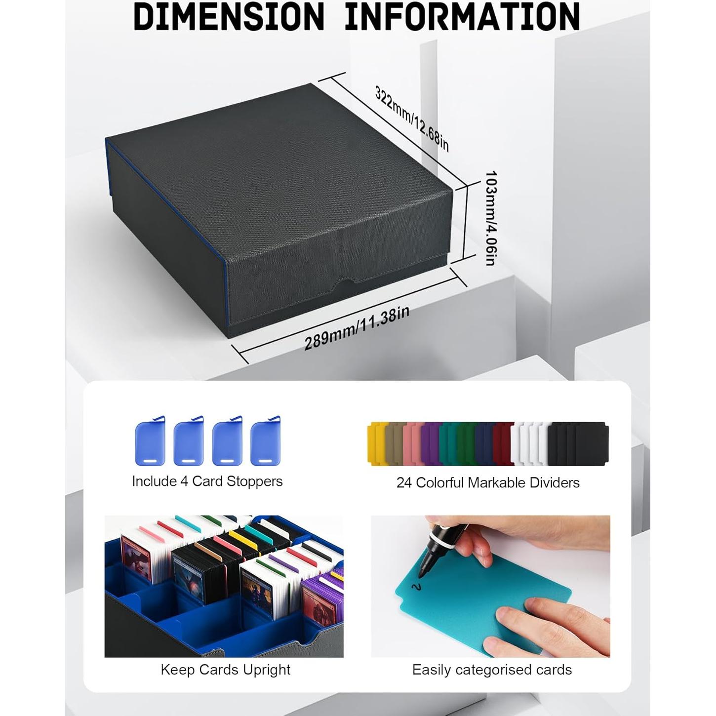 Caja de Almacenamiento de Cartas ZLCA 3000+ Cartas Negro/Azul