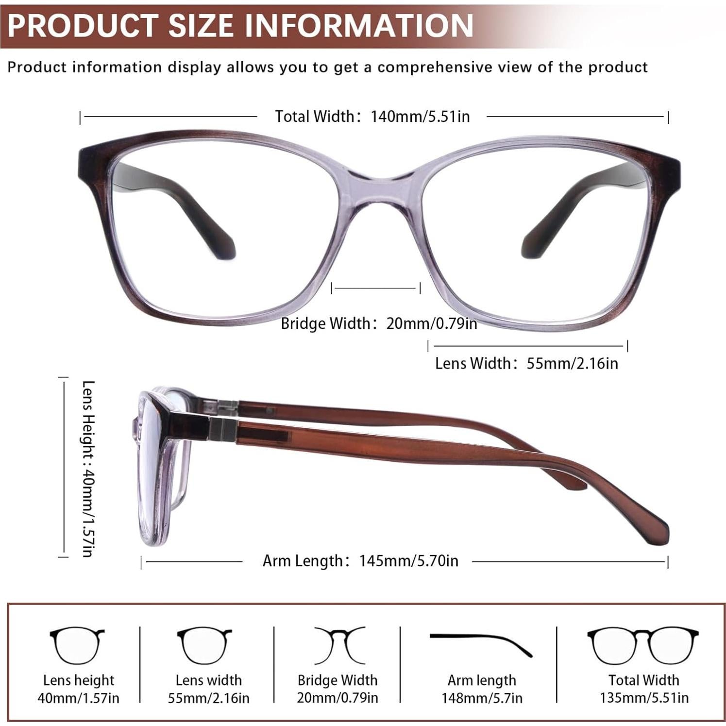 Paquete de 3 Gafas de Lectura Progresivas STASTEND 2.5x