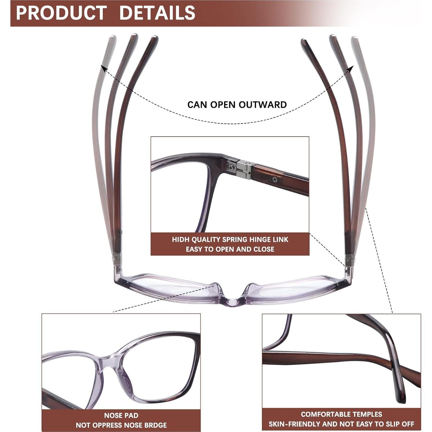 Paquete de 3 Gafas de Lectura Progresivas STASTEND 2.5x