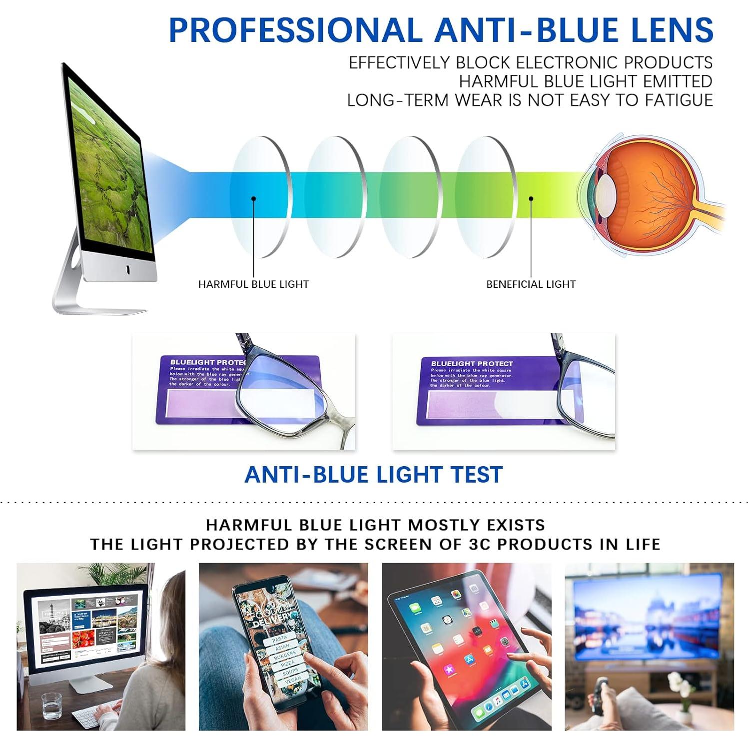 Paquete de 3 Gafas de Lectura Progresivas STASTEND con Filtro UV400
