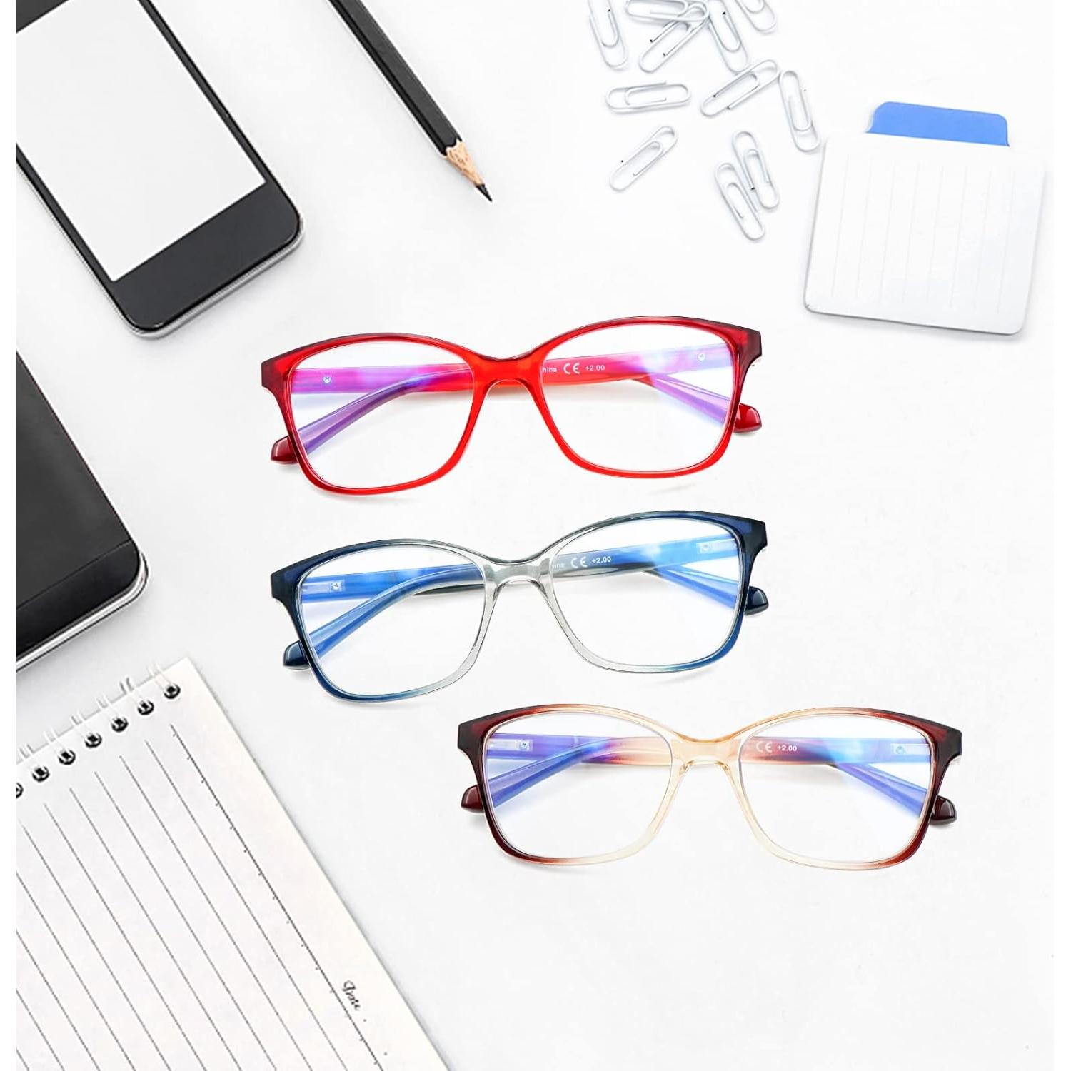 Paquete de 3 Gafas de Lectura Progresivas STASTEND con Filtro UV