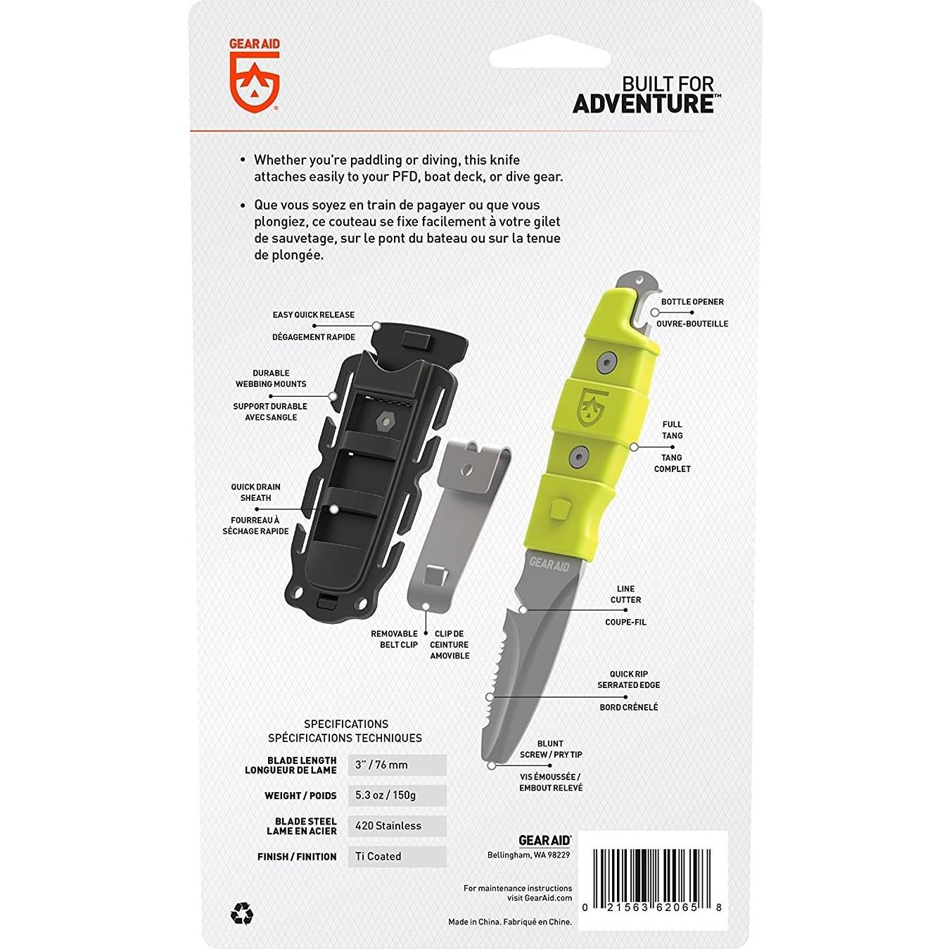 Cuchillo de Paleta GEAR AID Akua 3" con Funda Verde