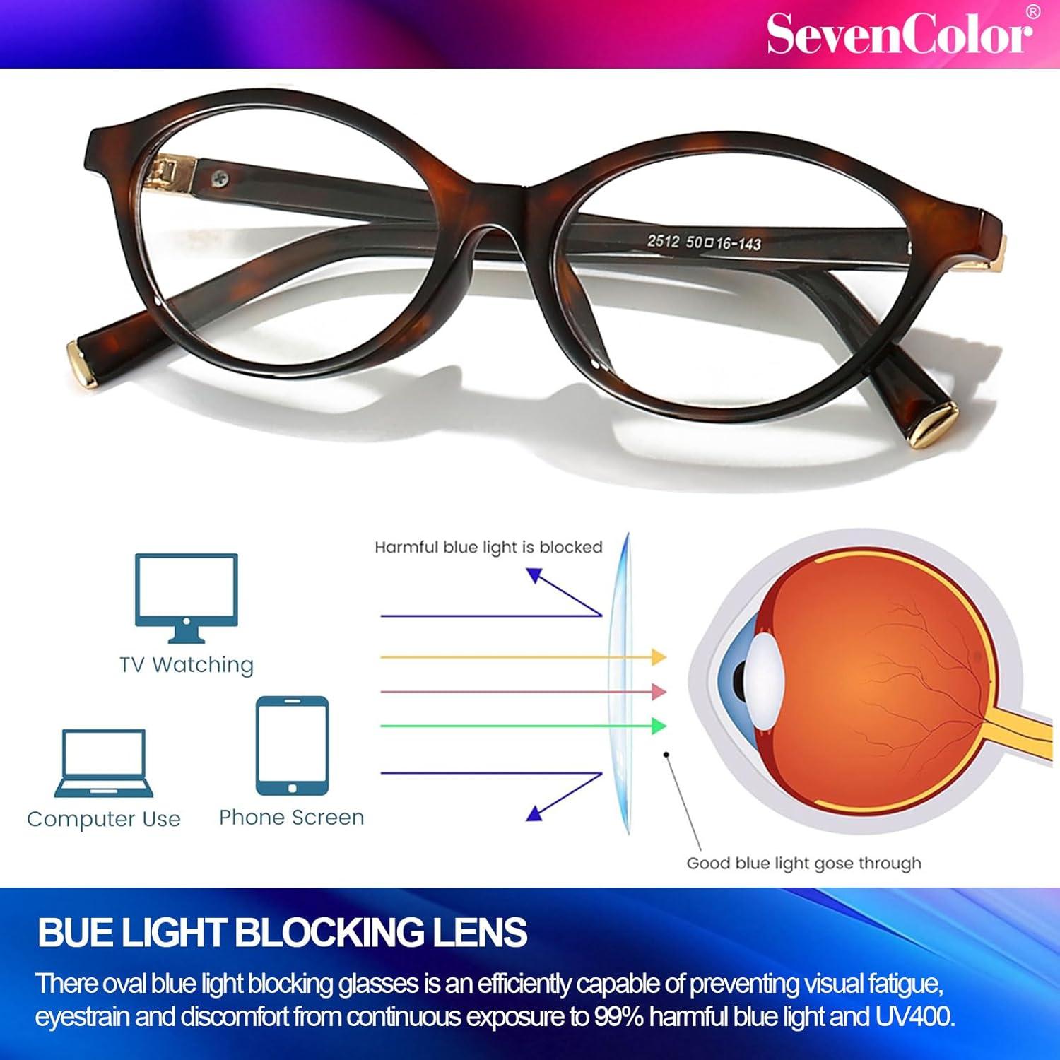 Gafas Ovaladas Retro SevenColor SC2501 con Bloqueo Luz Azul