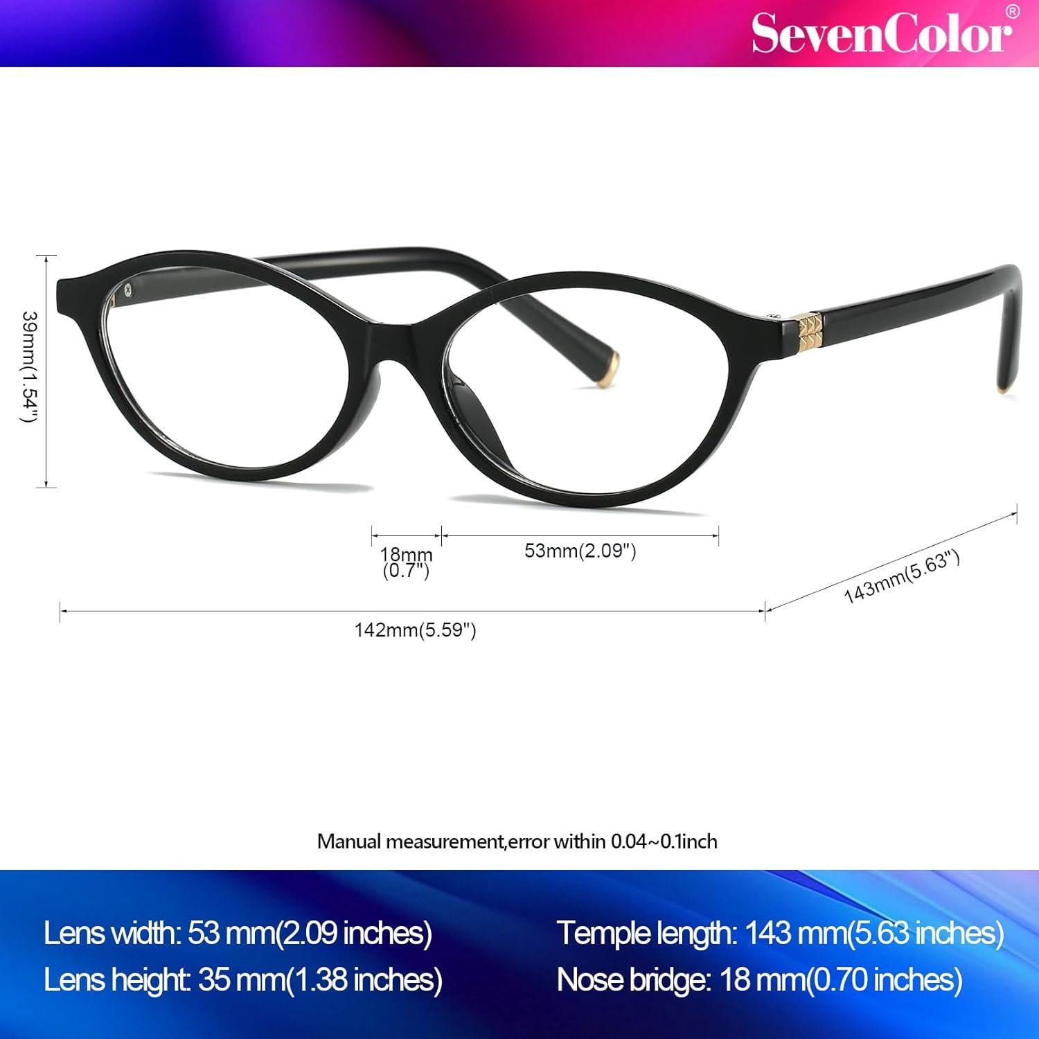 Gafas Ovaladas Retro SevenColor SC2501 con Bloqueo Luz Azul