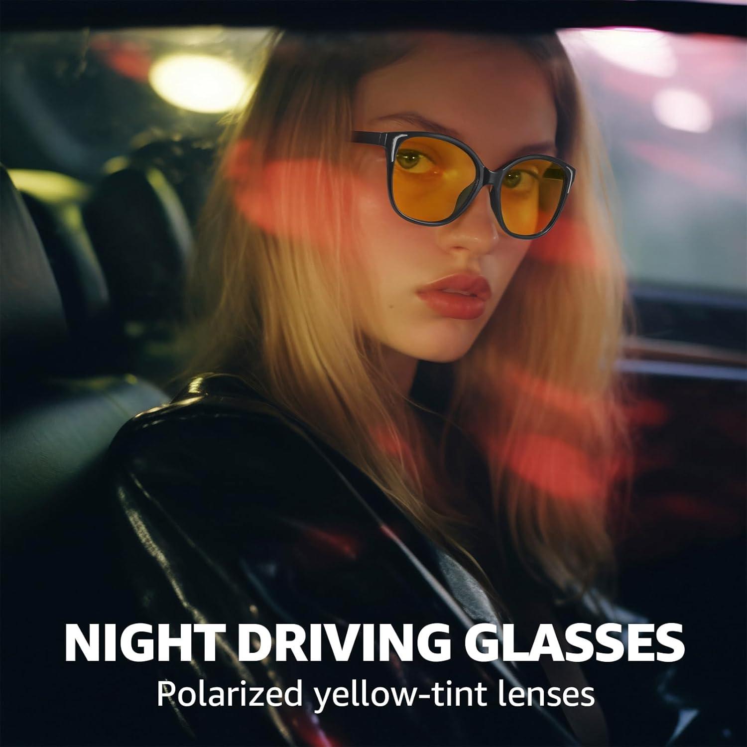 Gafas de Conducción Nocturna LVIOE Unisex Lentes Amarillos