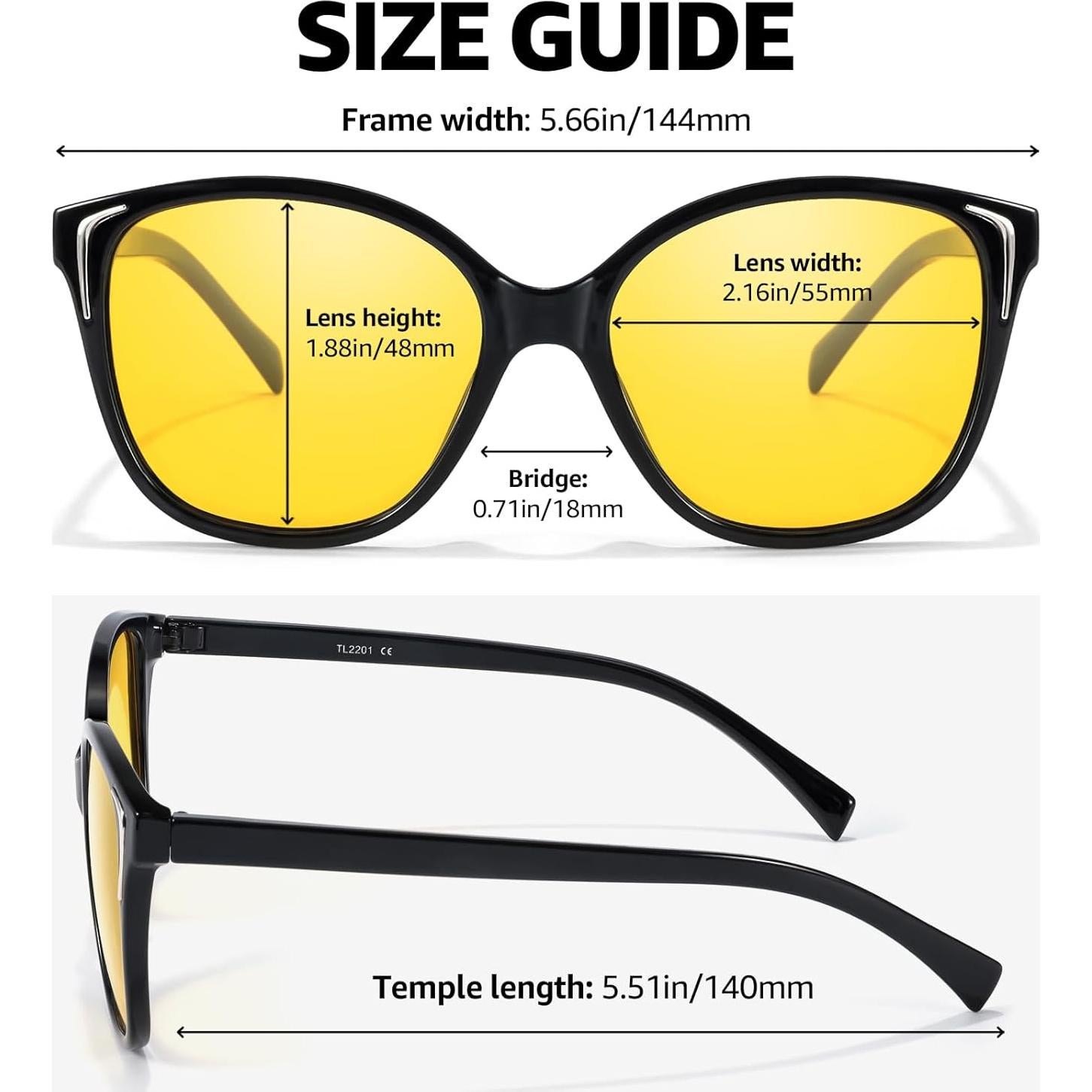 Gafas de Conducción Nocturna LVIOE Unisex Lentes Amarillos