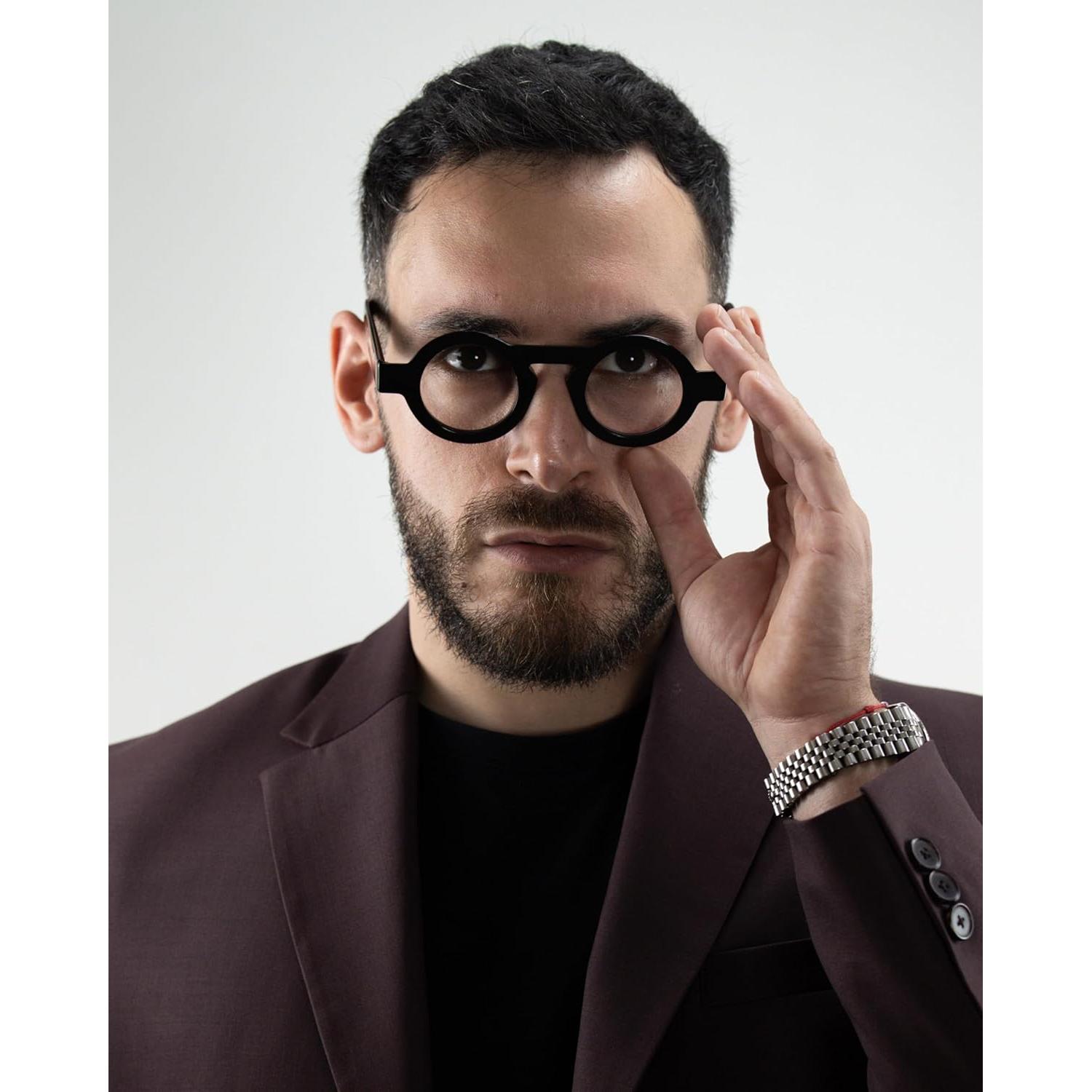 Gafas de lectura redondas FYTOO con bloqueo luz azul UV400