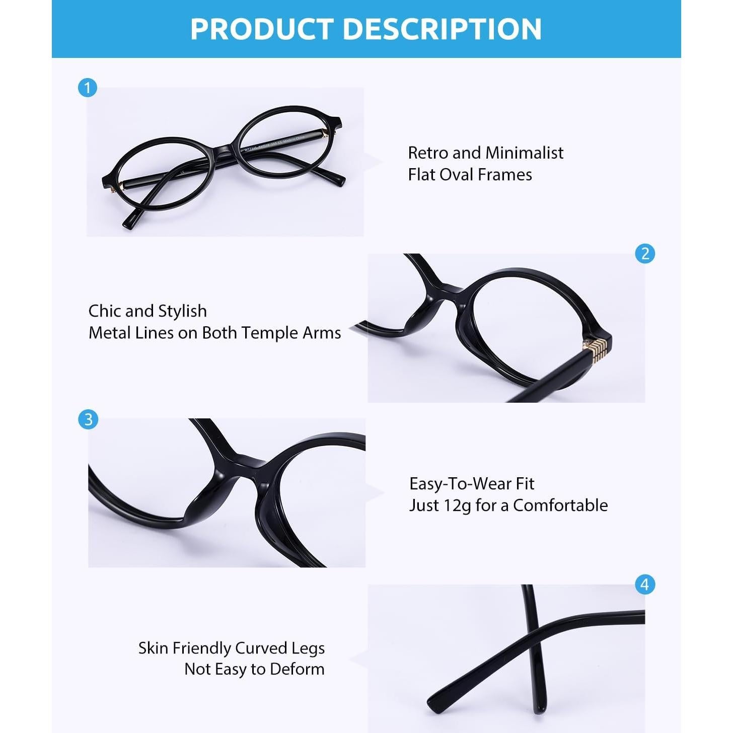 Gafas bloqueadoras de luz azul Firmoo para mujer - Retro Ovaladas