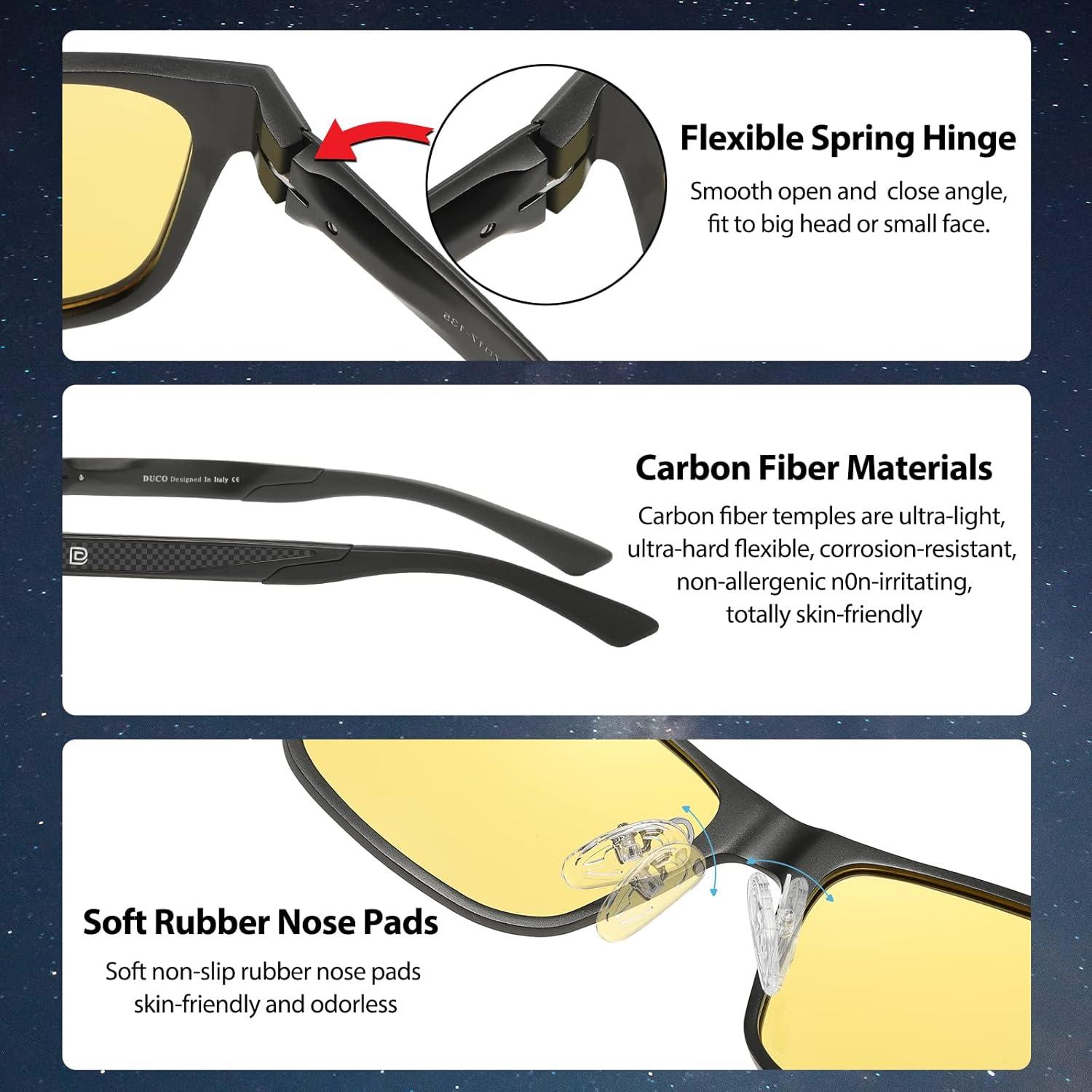 Gafas de Conducción Nocturna DUCO para Hombres Lentes Polarizadas