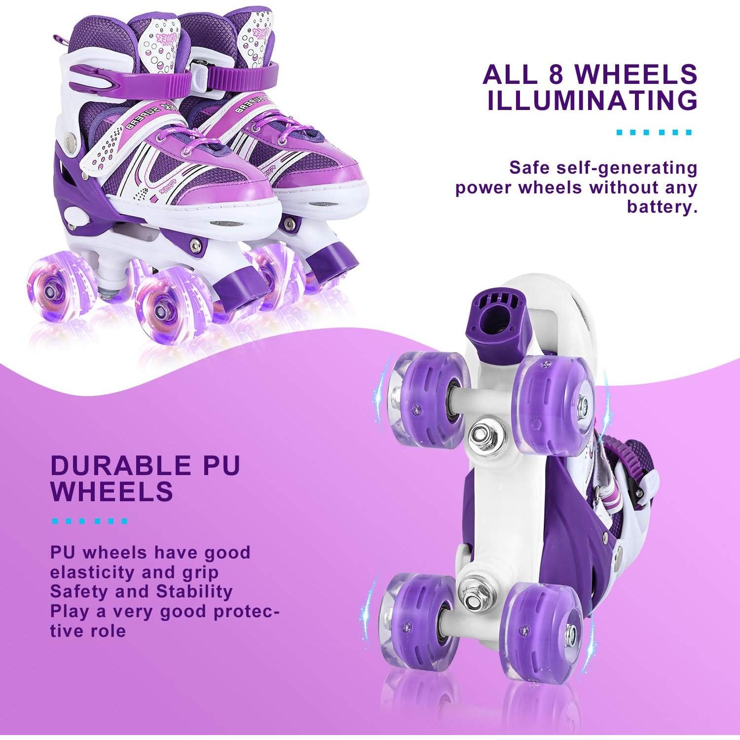 Patines en línea G MGY OLED Morado Ajustables con Ruedas Iluminadas