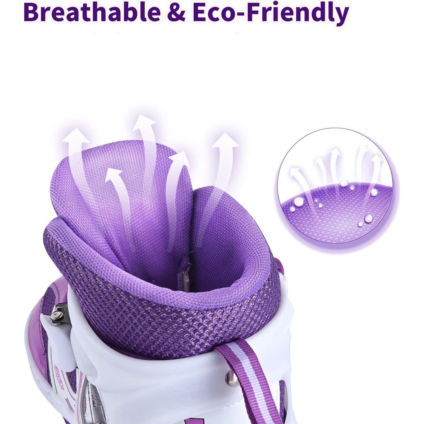 Patines en línea G MGY OLED Morado Ajustables con Ruedas Iluminadas