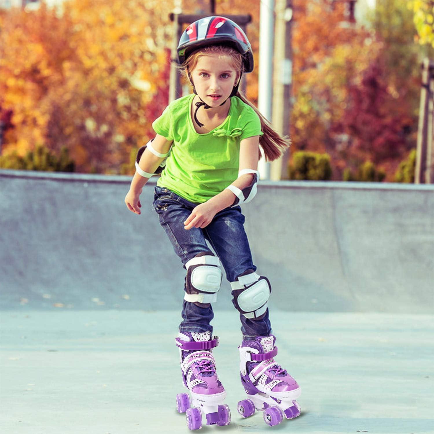 Patines en línea G MGY OLED Morado Ajustables con Ruedas Iluminadas