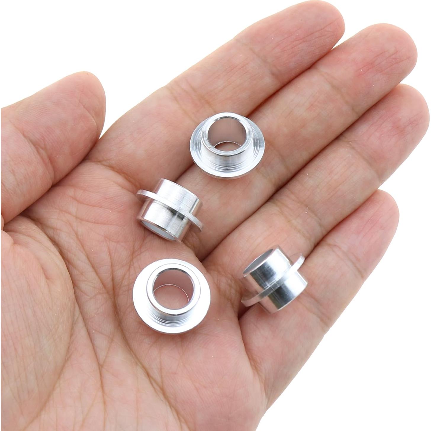 Espaciador de Rodamientos LUORNG 16PCS 8mm Aluminio Plateado